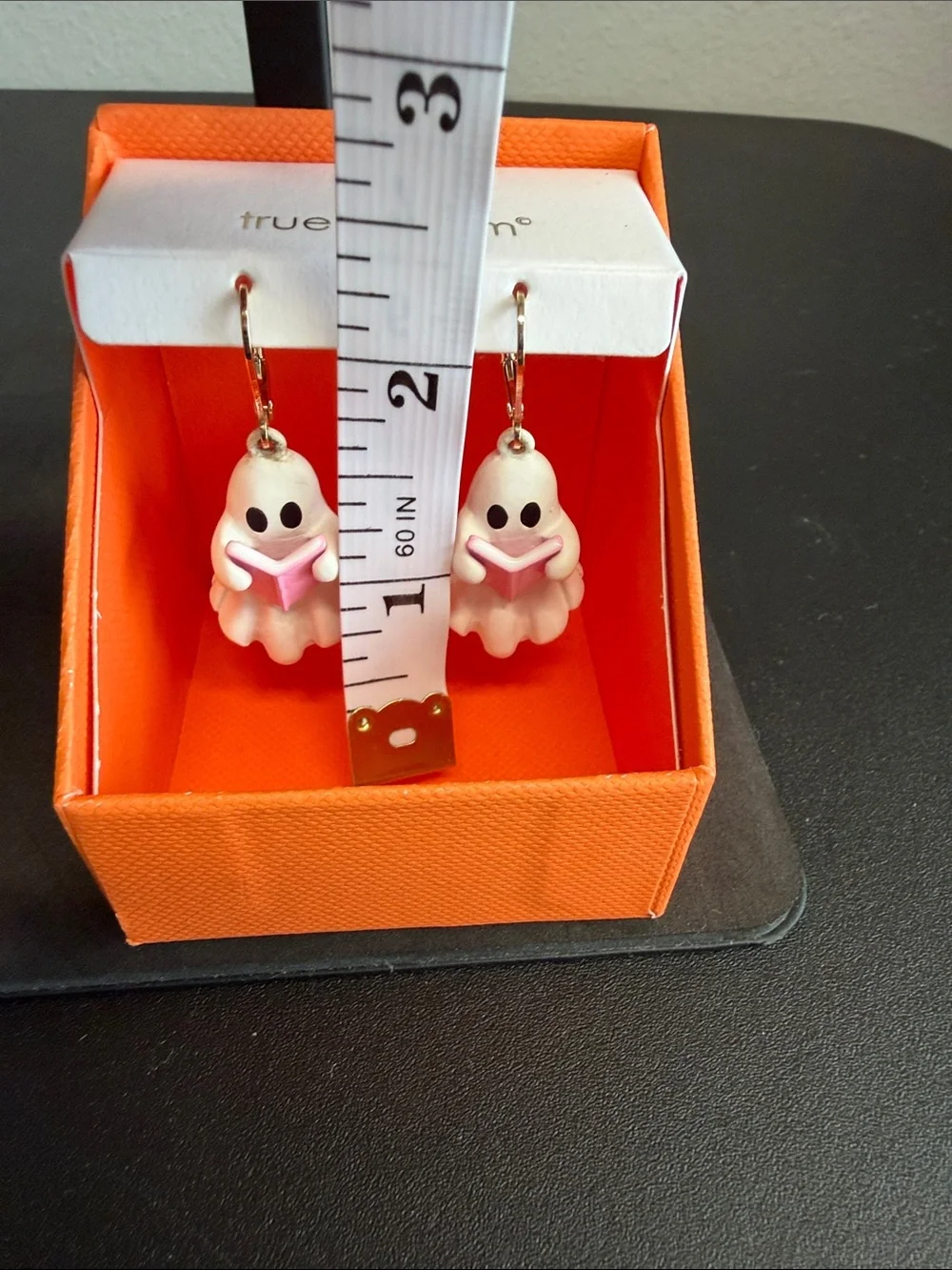 True to Form | Ghost Book Lover Halloween Leverback Dangle Earrings 👻📚 - Picture 9 of 9